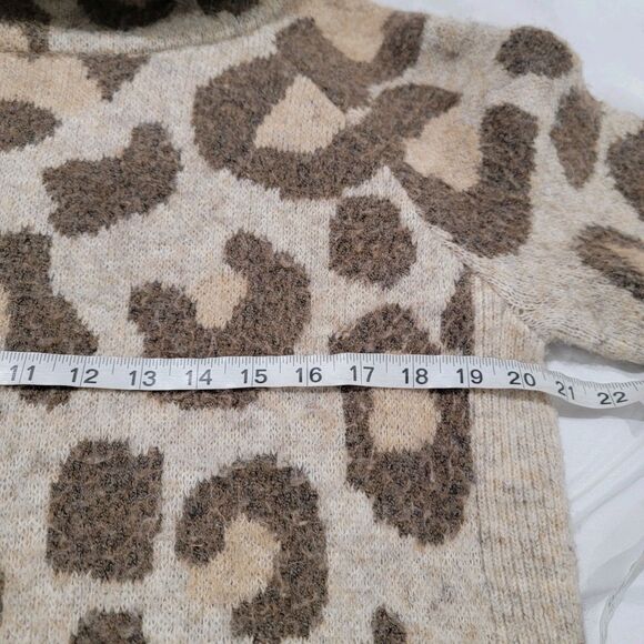 Rd Style Womens Cowl Neck Sweater Small Leopard Cozy Soft Sustainable Oversized - Picture 5 of 8